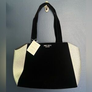 Jimmy Choo Black and Silver Tote Bag